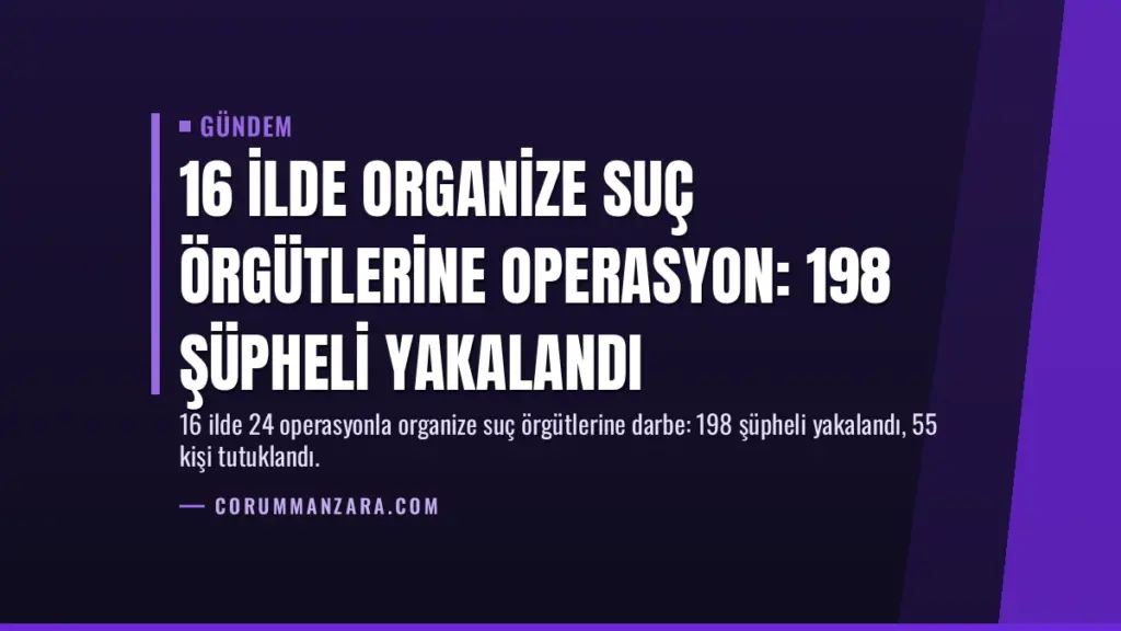 16 İlde Organize Suç Örgütlerine Operasyon: 198 Şüpheli Yakalandı