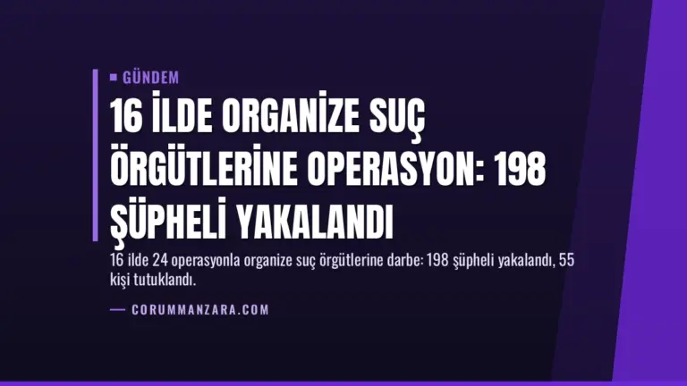 16 İlde Organize Suç Örgütlerine Operasyon: 198 Şüpheli Yakalandı