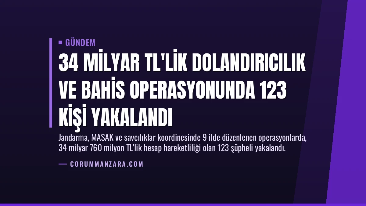 34 Milyar TL’lik Dolandırıcılık ve Bahis Operasyonunda 123 Kişi Yakalandı