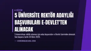 5 Üniversite Rektör Adaylığı Başvuruları E-Devlet’ten Alınacak