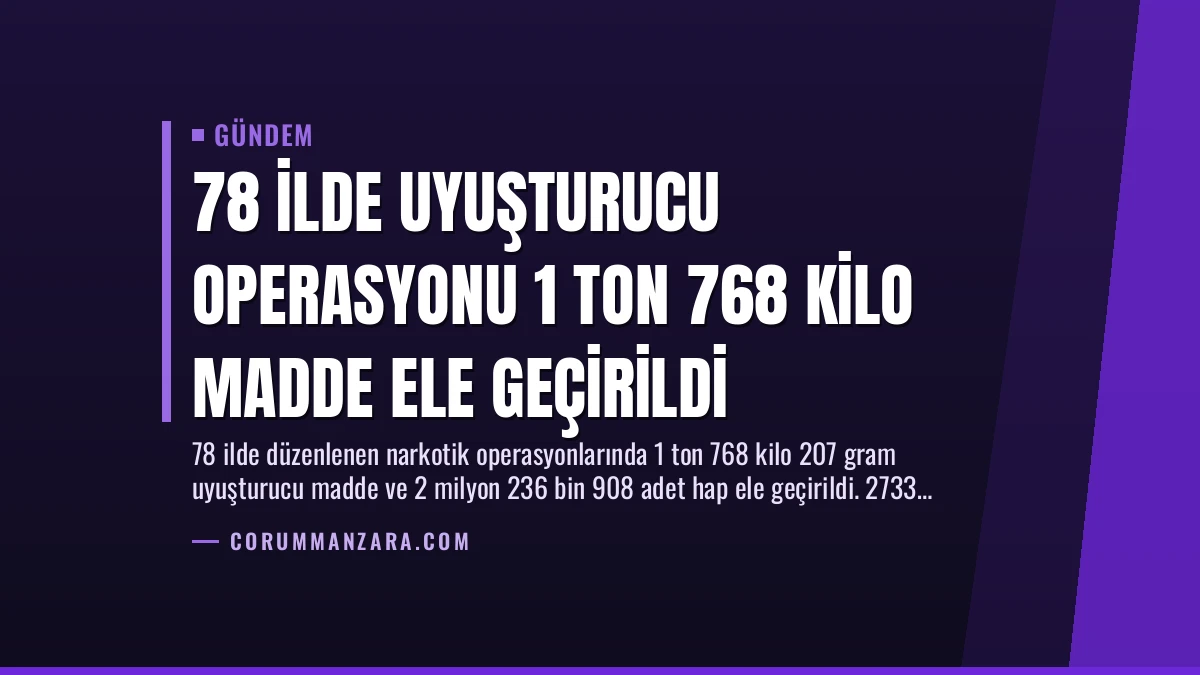 78 İlde Uyuşturucu Operasyonu 1 Ton 768 Kilo Madde Ele Geçirildi