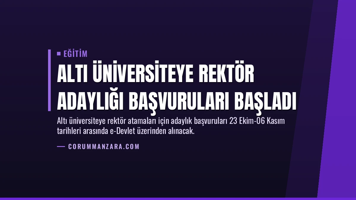 Altı Üniversiteye Rektör Adaylığı Başvuruları Başladı