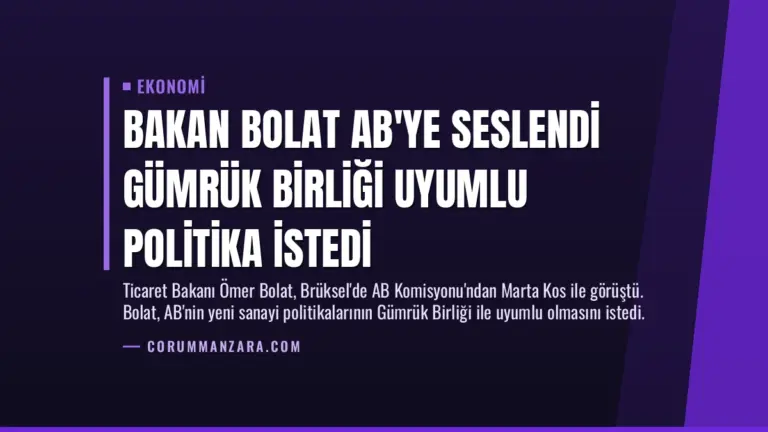 Bakan Bolat AB’ye Seslendi Gümrük Birliği Uyumlu Politika İstedi