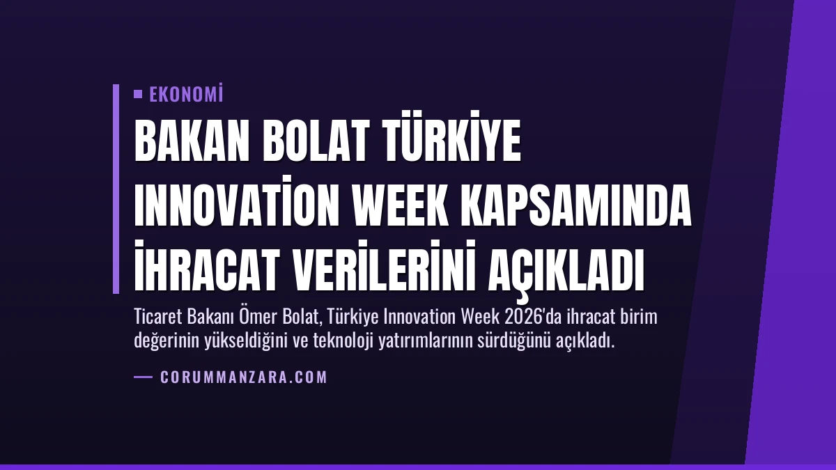 Bakan Bolat Türkiye Innovation Week kapsamında ihracat verilerini açıkladı