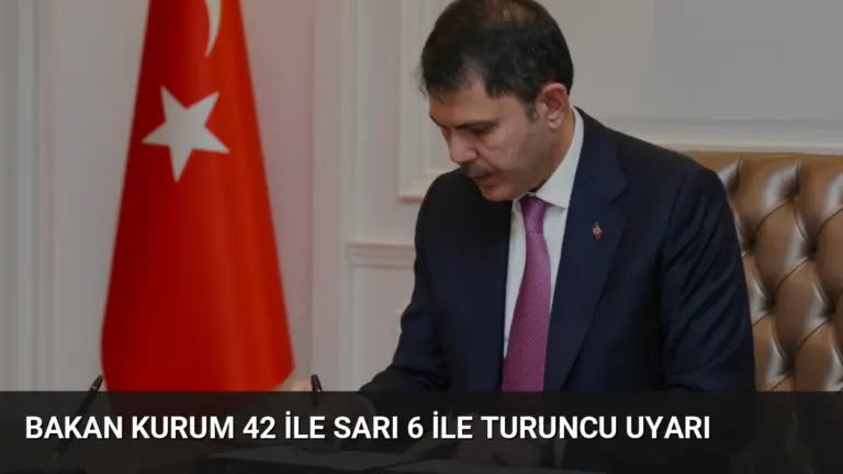 Bakan Kurum 42 ile Sarı 6 ile Turuncu Uyarı