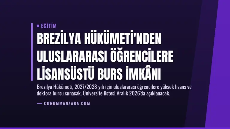 Brezilya Hükümeti'nden Uluslararası Öğrencilere Lisansüstü Burs İmkânı