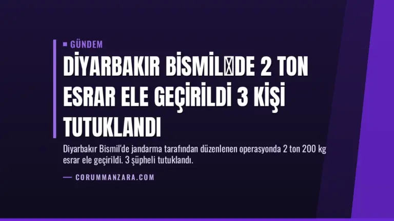 Diyarbakır Bismilde 2 Ton Esrar Ele Geçirildi 3 Kişi Tutuklandı