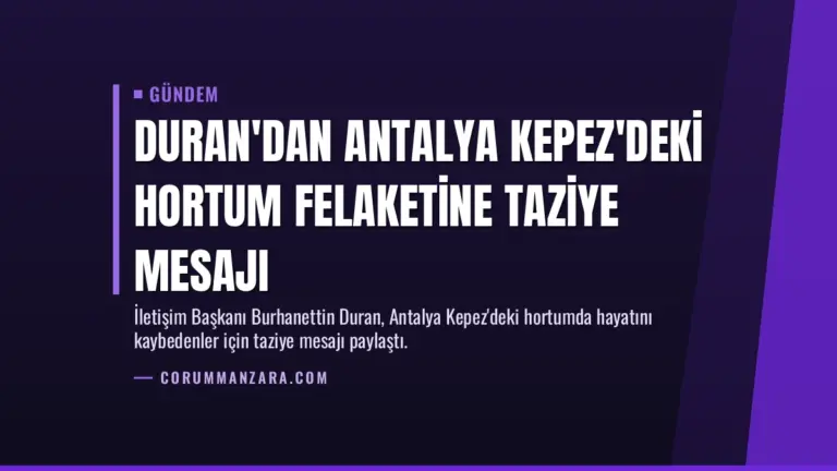 Duran'dan Antalya Kepez'deki hortum felaketine taziye mesajı