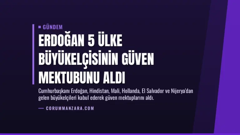 Erdoğan 5 Ülke Büyükelçisinin Güven Mektubunu Aldı