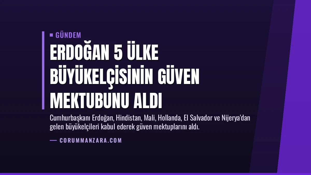 Erdoğan 5 Ülke Büyükelçisinin Güven Mektubunu Aldı