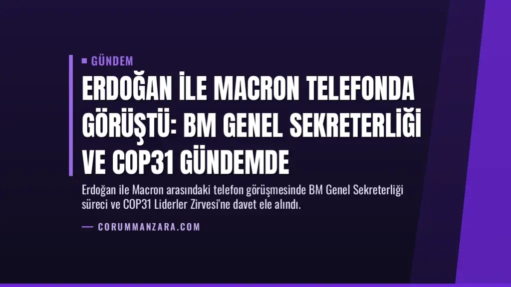 Erdoğan ile Macron telefonda görüştü: BM Genel Sekreterliği ve COP31 gündemde