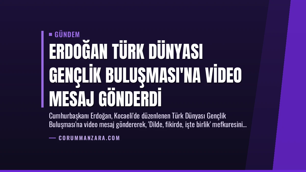 Erdoğan Türk Dünyası Gençlik Buluşması’na Video Mesaj Gönderdi