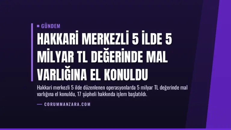 Hakkari Merkezli 5 İlde 5 Milyar TL Değerinde Mal Varlığına El Konuldu