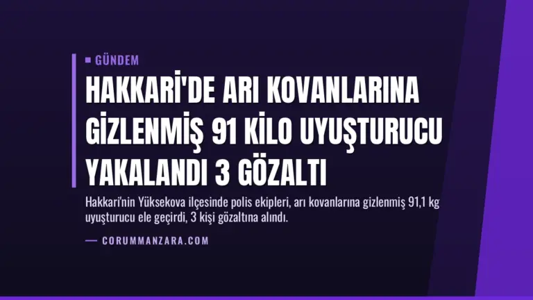 Hakkari’de Arı Kovanlarına Gizlenmiş 91 Kilo Uyuşturucu Yakalandı 3 Gözaltı