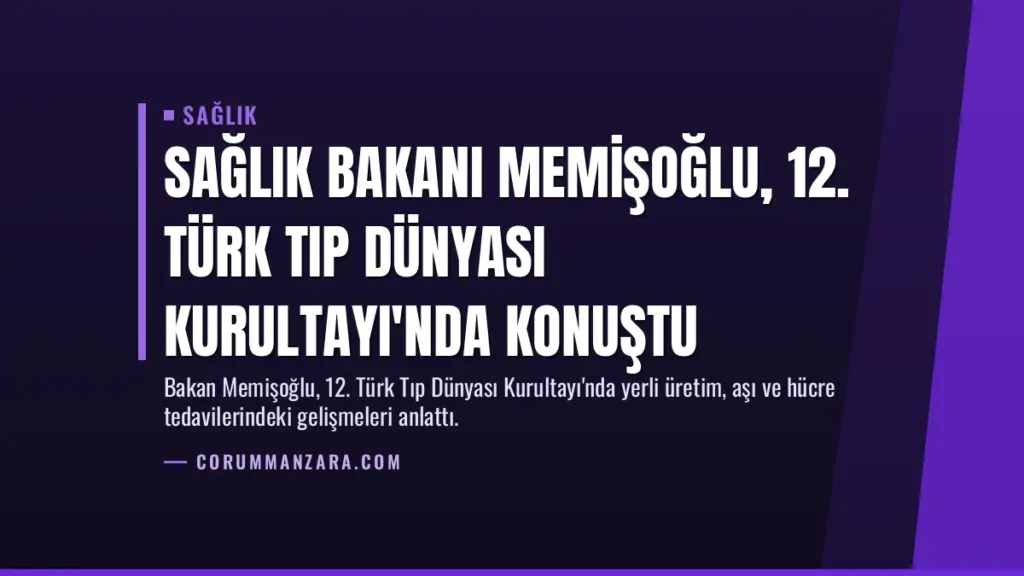 Sağlık Bakanı Memişoğlu, 12. Türk Tıp Dünyası Kurultayı'nda Konuştu