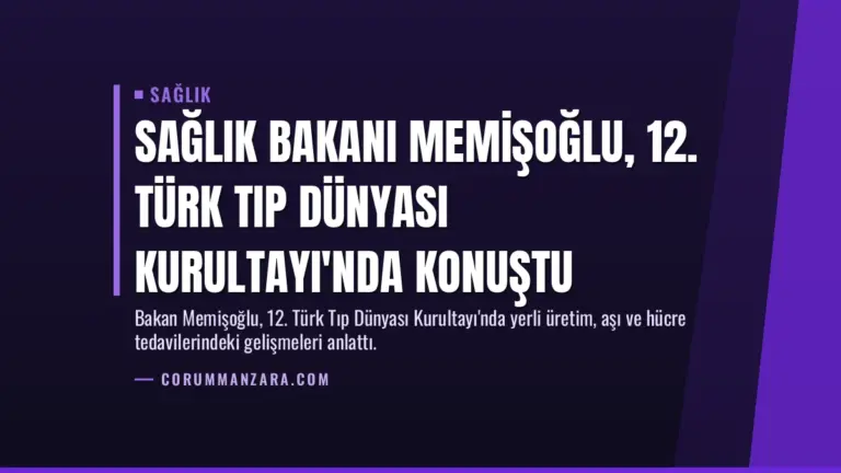 Sağlık Bakanı Memişoğlu, 12. Türk Tıp Dünyası Kurultayı'nda Konuştu
