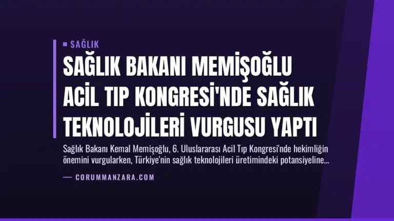 Sağlık Bakanı Memişoğlu Acil Tıp Kongresi’nde Sağlık Teknolojileri Vurgusu Yaptı