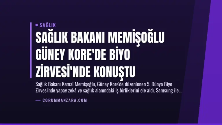 Sağlık Bakanı Memişoğlu Güney Kore’de Biyo Zirvesi’nde Konuştu