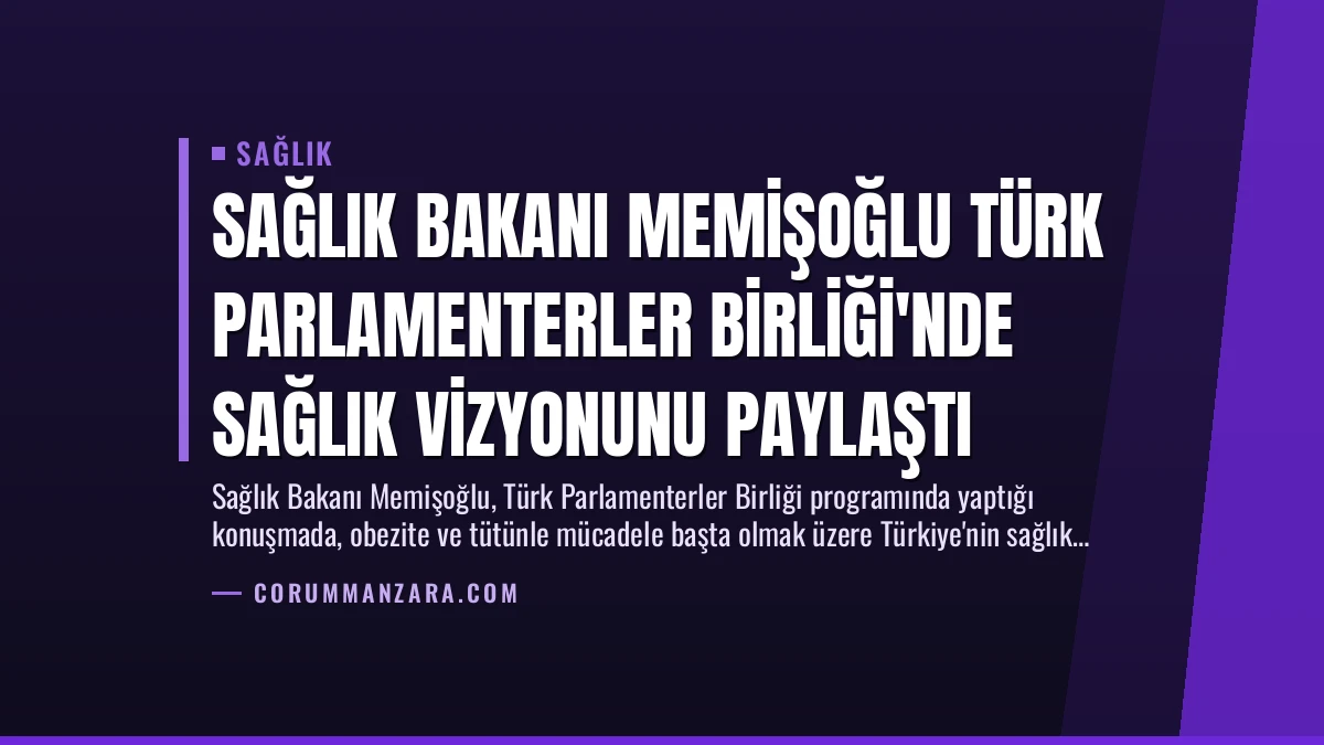 Sağlık Bakanı Memişoğlu Türk Parlamenterler Birliği’nde Sağlık Vizyonunu Paylaştı