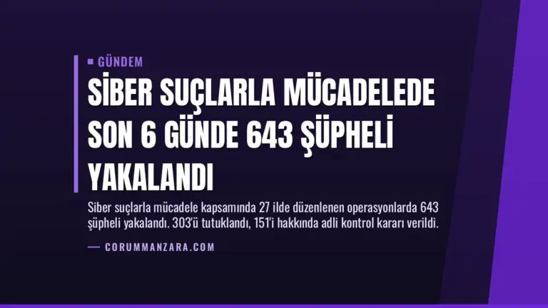 Siber Suçlarla Mücadelede Son 6 Günde 643 Şüpheli Yakalandı