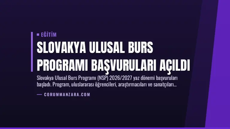 Slovakya Ulusal Burs Programı Başvuruları Açıldı