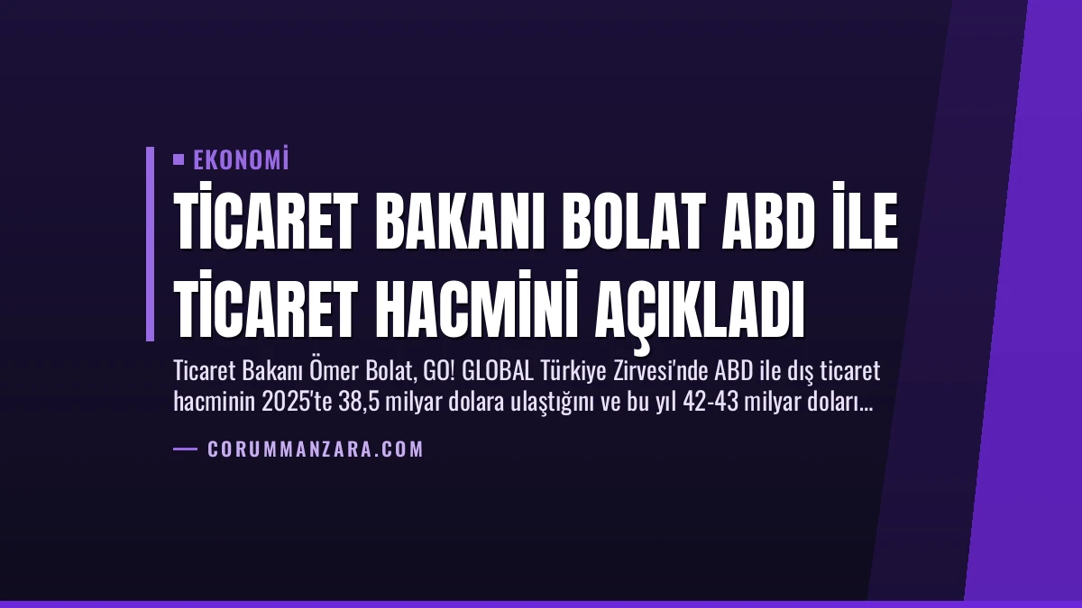 Ticaret Bakanı Bolat ABD ile Ticaret Hacmini Açıkladı