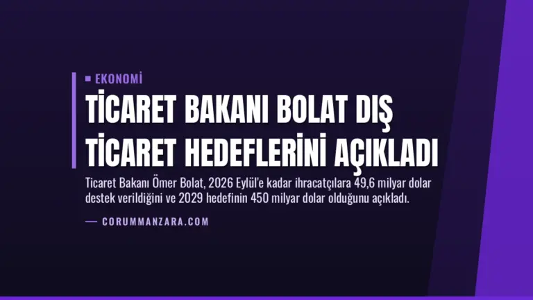Ticaret Bakanı Bolat Dış Ticaret Hedeflerini Açıkladı