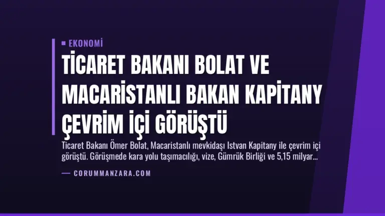 Ticaret Bakanı Bolat ve Macaristanlı Bakan Kapitany Çevrim İçi Görüştü