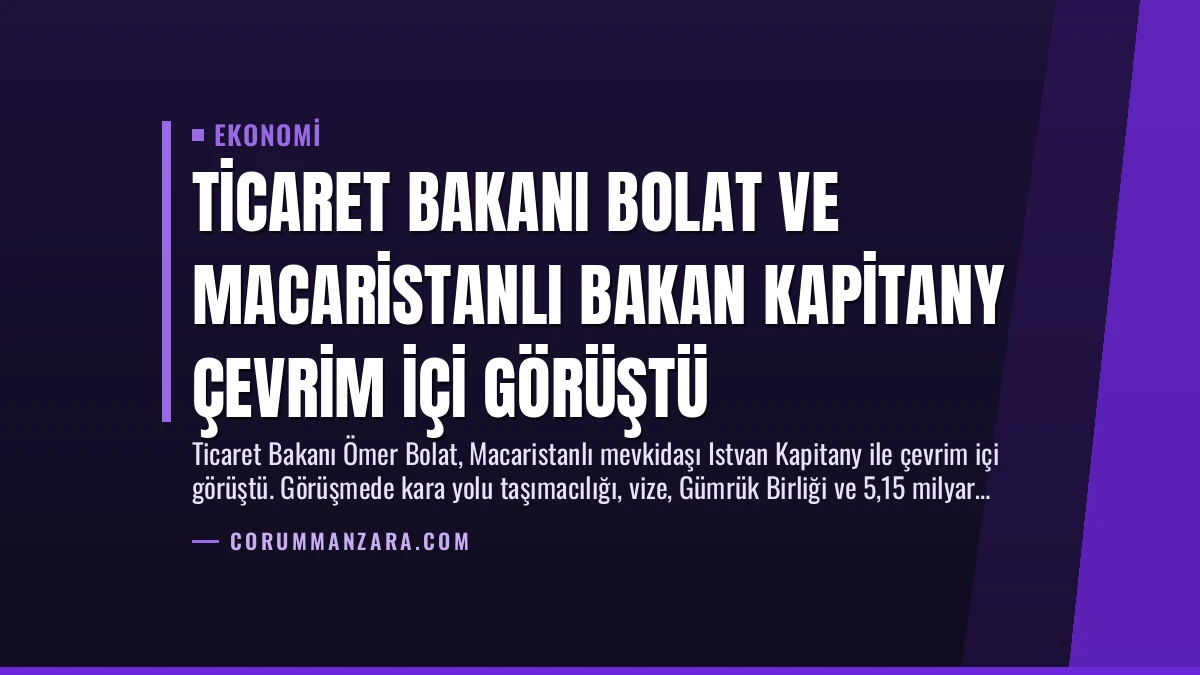 Ticaret Bakanı Bolat ve Macaristanlı Bakan Kapitany Çevrim İçi Görüştü
