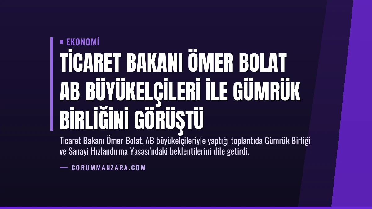 Ticaret Bakanı Ömer Bolat AB Büyükelçileri ile Gümrük Birliğini Görüştü