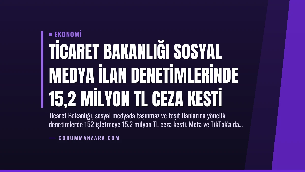 Ticaret Bakanlığı Sosyal Medya İlan Denetimlerinde 15,2 Milyon TL Ceza Kesti