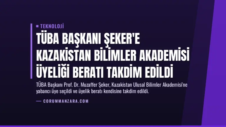 TÜBA Başkanı Şeker’e Kazakistan Bilimler Akademisi Üyeliği Beratı Takdim Edildi