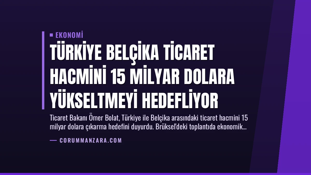Türkiye Belçika Ticaret Hacmini 15 Milyar Dolara Yükseltmeyi Hedefliyor
