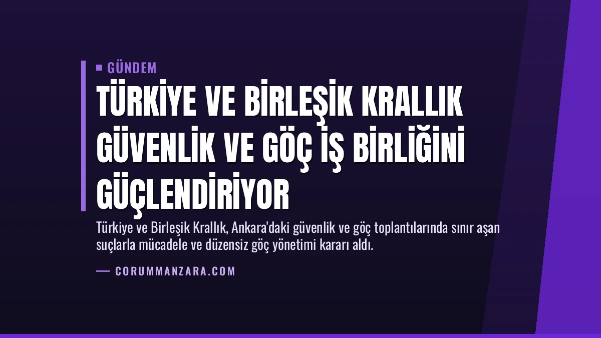 Türkiye ve Birleşik Krallık Güvenlik ve Göç İş Birliğini Güçlendiriyor