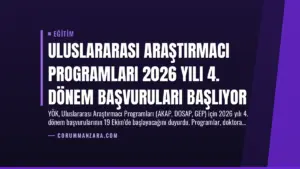 Uluslararası Araştırmacı Programları 2026 Yılı 4. Dönem Başvuruları Başlıyor