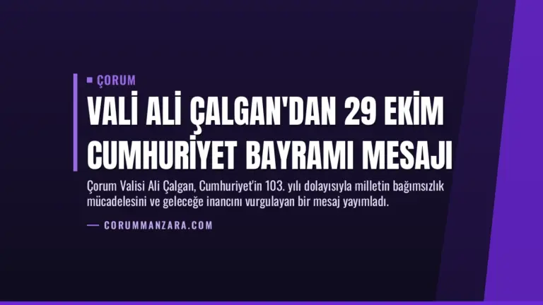 Vali Ali Çalgan'dan 29 Ekim Cumhuriyet Bayramı Mesajı