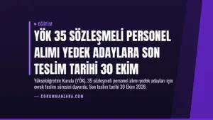 YÖK 35 Sözleşmeli Personel Alımı Yedek Adaylara Son Teslim Tarihi 30 Ekim
