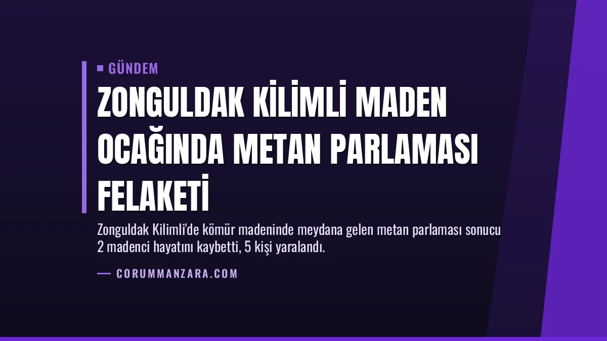 Zonguldak Kilimli Maden Ocağında Metan Parlaması Felaketi